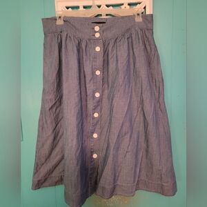 Blue Button-Front Women's Skirt